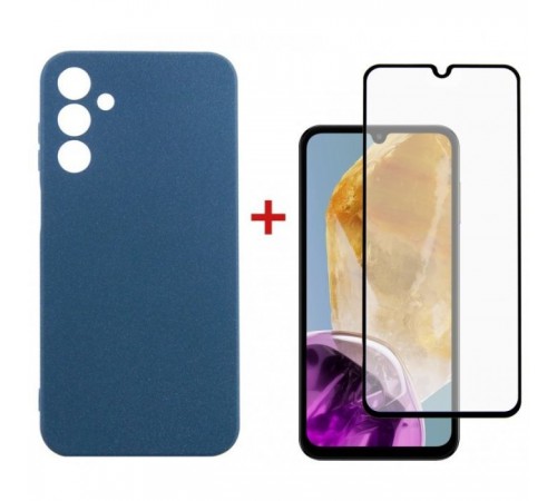Чохол до мобільного телефона Dengos Samsung Galaxy M15 5G + Glass Blue (DG-KM-89) Чохол до мобільного телефона Dengos Samsung Galaxy M15 5G + Glass Blue (DG-KM-89)