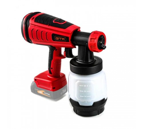 Фарбопульт GTM SG18/700BL, 18V, 700мл/хв, 800мл, 2 сопла-1,5 і 2,5мм (без АКБ та ЗП) (SG18/700BL) Фарбопульт GTM SG18/700BL, 18V, 700мл/хв, 800мл, 2 сопла-1,5 і 2,5мм (без АКБ та ЗП) (SG18/700BL)