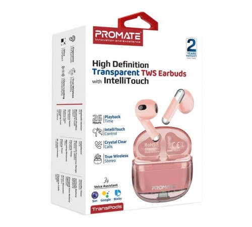 Навушники Promate TransPods Pink (transpods.pink) Навушники Promate TransPods Pink (transpods.pink)