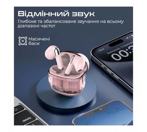 Навушники Promate TransPods Pink (transpods.pink) Навушники Promate TransPods Pink (transpods.pink)