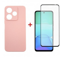 Чехол для мобильного телефона Dengos Xiaomi Redmi 13 4G Soft + Glass Pink (DG-KM-99)