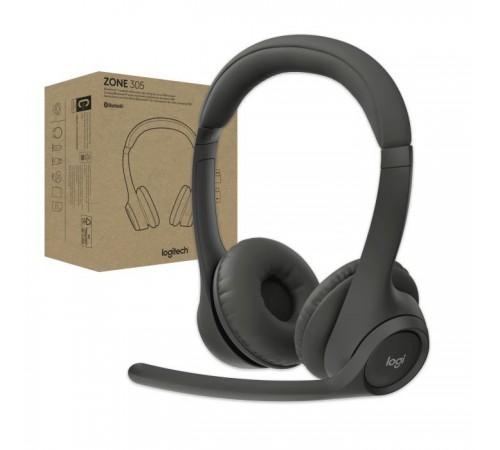 Навушники Logitech Zone 305 for Business Wireless/Bluetooth UC Black (981-001453) Навушники Logitech Zone 305 for Business Wireless/Bluetooth UC Black (981-001453)