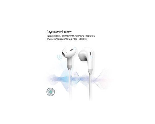 Наушники ColorWay 3.5 mm Wired Earphone Sound Wave White (CW-WD04WT) Наушники ColorWay 3.5 mm Wired Earphone Sound Wave White (CW-WD04WT)