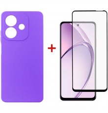 Чохол до мобільного телефона Dengos Oppo A3X Carbon + glass (Purple) (DG-KM-124)