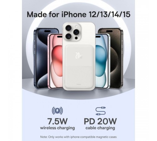 Батарея универсальная Baseus MagPro 5000mAh 20W, White (PPCXZ05) (P10064100222-00) Батарея универсальная Baseus MagPro 5000mAh 20W, White (PPCXZ05) (P10064100222-00)