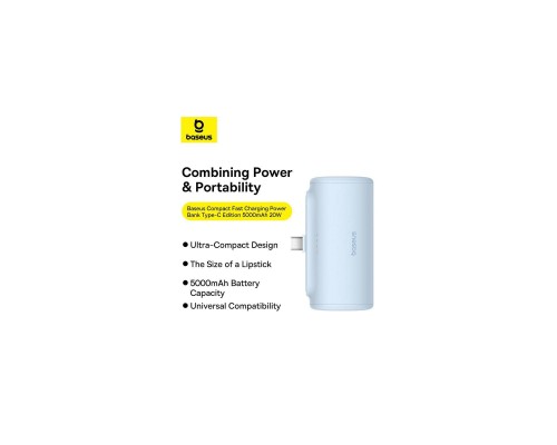 Батарея універсальна Baseus Compact 4900mAh 20W Type-C, White (PPWC05T) (P10068302212-00) Батарея універсальна Baseus Compact 4900mAh 20W Type-C, White (PPWC05T) (P10068302212-00)