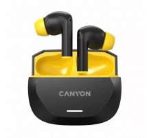 Наушники Canyon Hexagon 7 TWS ANC+ENC Wireless Charge Black/Yellow (CNS-TWS7BY)