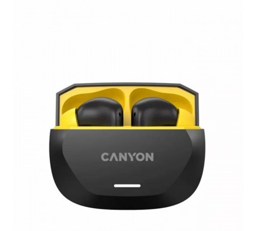 Навушники Canyon Hexagon 7 TWS ANC+ENC Wireless Charge Black/Yellow (CNS-TWS7BY)