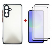 Чохол до мобільного телефона Dengos Samsung Galaxy A36 Matte + glass 2pcs (Black) (DG-CTG2P-15)