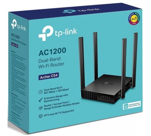 Маршрутизатор TP-Link ARCHER C54 AC1200 4xFE LAN, 1xFE WAN (ARCHER-C54) Маршрутизатор TP-Link ARCHER C54 AC1200 4xFE LAN, 1xFE WAN (ARCHER-C54)