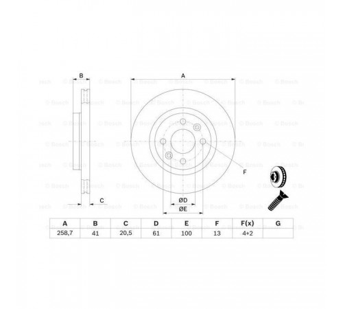 Гальмівний диск Bosch 0 986 478 124 Гальмівний диск Bosch 0 986 478 124