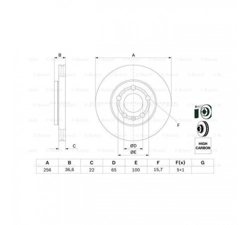 Гальмівний диск Bosch 0 986 478 853 Гальмівний диск Bosch 0 986 478 853