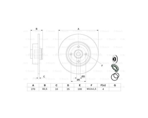 Гальмівний диск Bosch 0 986 479 274 Гальмівний диск Bosch 0 986 479 274