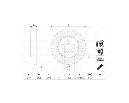 Гальмівний диск Bosch 0 986 479 772 Гальмівний диск Bosch 0 986 479 772
