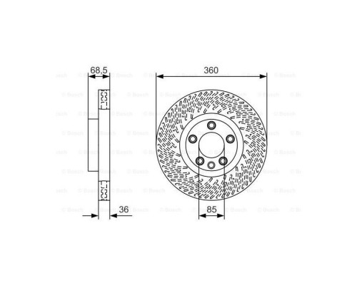 Гальмівний диск Bosch 0 986 479 B12 Гальмівний диск Bosch 0 986 479 B12