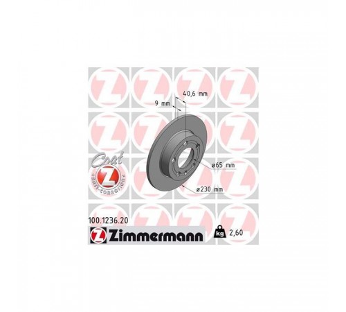 Гальмівний диск ZIMMERMANN 100.1236.20 Гальмівний диск ZIMMERMANN 100.1236.20