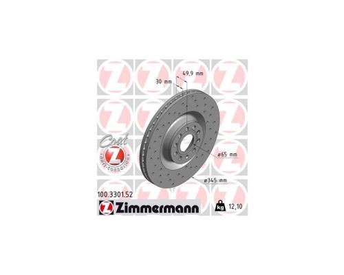 Тормозной диск ZIMMERMANN 100.3301.52 Тормозной диск ZIMMERMANN 100.3301.52
