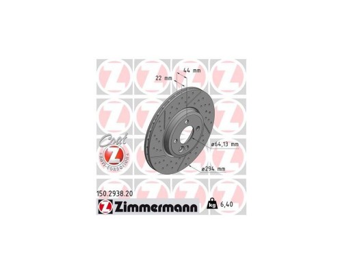 Тормозной диск ZIMMERMANN 150.2938.20 Тормозной диск ZIMMERMANN 150.2938.20