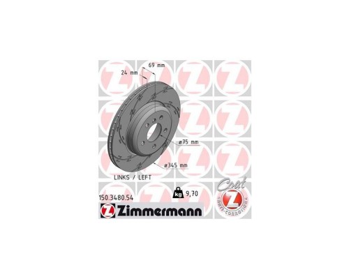 Тормозной диск ZIMMERMANN 150.3480.54 Тормозной диск ZIMMERMANN 150.3480.54