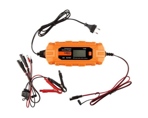 Зарядний пристрій для автомобільного акумулятора Neo Tools 4A/70Вт, 3-120Ah, для кислотних/AGM/GEL (11-891) Зарядний пристрій для автомобільного акумулятора Neo Tools 4A/70Вт, 3-120Ah, для кислотних/AGM/GEL (11-891)