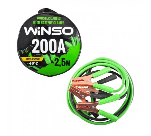 Дроти для запуску для автомобіля WINSO 200А, 2,5м (138210) Дроти для запуску для автомобіля WINSO 200А, 2,5м (138210)