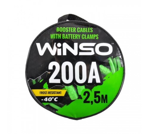 Дроти для запуску для автомобіля WINSO 200А, 2,5м (138210) Дроти для запуску для автомобіля WINSO 200А, 2,5м (138210)