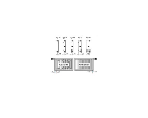 Радиатор отопления Kermi Profil-V, FTV, 11 тип, 500x400мм (FTV110500401R2K) Радиатор отопления Kermi Profil-V, FTV, 11 тип, 500x400мм (FTV110500401R2K)