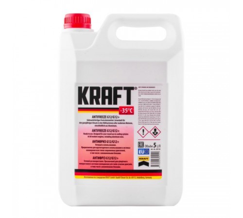 Антифриз KRAFT G12/G12+ -35 (червоний) 5л (KF110) Антифриз KRAFT G12/G12+ -35 (червоний) 5л (KF110)