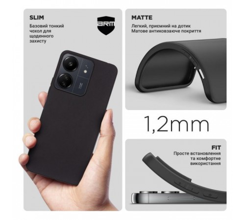 Чохол до мобільного телефона Armorstandart Matte Slim Fit Xiaomi Redmi 13C 4G / Poco C65 Black (ARM72471) Чохол до мобільного телефона Armorstandart Matte Slim Fit Xiaomi Redmi 13C 4G / Poco C65 Black (ARM72471)