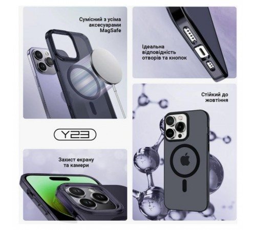 Чохол до мобільного телефона Armorstandart Y23 MagSafe Apple iPhone 15 Transparent Black (ARM68566) Чохол до мобільного телефона Armorstandart Y23 MagSafe Apple iPhone 15 Transparent Black (ARM68566)