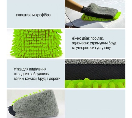 Автомобільна серветка ColorWay Рукавичка з мікрофібри для миття та полірування автомобіля, двостороння (CW-2417) Автомобільна серветка ColorWay Рукавичка з мікрофібри для миття та полірування автомобіля, двостороння (CW-2417)