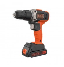 Шуруповерт Black&Decker 18 В, 1.5Ah, 45 Нм,0-360/0-1400 об/хв, 21000 уд/хв, 1.3 кг (BCD003C1)