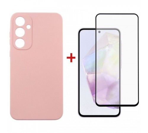Чохол до мобільного телефона Dengos Samsung Galaxy A35 5G + Glass Pink (DG-KM-91) Чохол до мобільного телефона Dengos Samsung Galaxy A35 5G + Glass Pink (DG-KM-91)