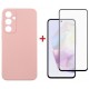 Чохол до мобільного телефона Dengos Samsung Galaxy A35 5G + Glass Pink (DG-KM-91)