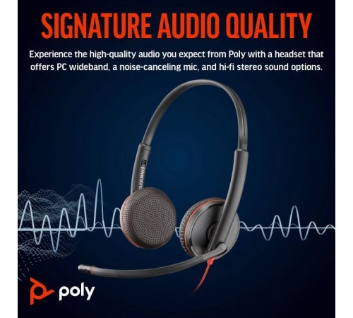 Навушники Poly BlackWire C3225 USB-A HS Stereo Black (80S11AA)