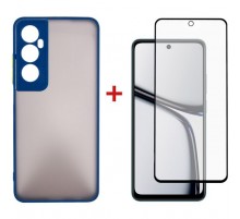 Чехол для мобильного телефона Dengos Realme C65 + Glass Blue (DG-KM-94)