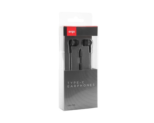 Навушники Ergo VM-735 Type-C Earphones Black (VM-735K) Навушники Ergo VM-735 Type-C Earphones Black (VM-735K)