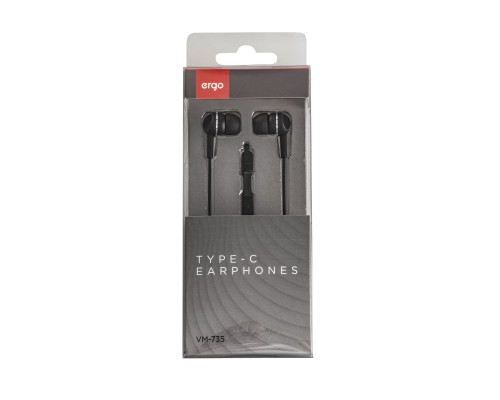 Навушники Ergo VM-735 Type-C Earphones Black (VM-735K) Навушники Ergo VM-735 Type-C Earphones Black (VM-735K)
