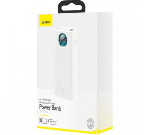 Батарея универсальная Baseus Amblight Digital Quick 30000mAh 65W, White (PPLG000102) Батарея универсальная Baseus Amblight Digital Quick 30000mAh 65W, White (PPLG000102)