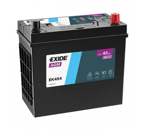 Акумулятор автомобільний EXIDE START-STOP AGM 45Ah ASIA Ев (-/+) (380EN) (EK454) Акумулятор автомобільний EXIDE START-STOP AGM 45Ah ASIA Ев (-/+) (380EN) (EK454)