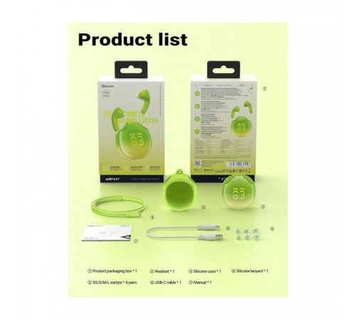 Наушники Acefast T9 Avocado Green (6974316282556) Наушники Acefast T9 Avocado Green (6974316282556)
