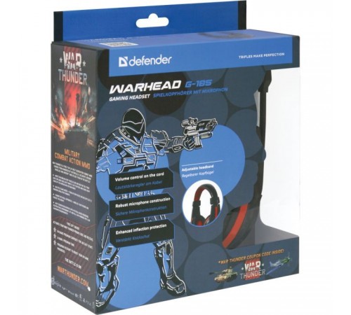 Навушники Defender Warhead G-185 Black-Red (64106) Навушники Defender Warhead G-185 Black-Red (64106)