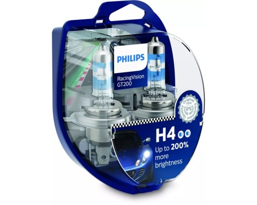 Автолампа Philips H4 RACING VISION +200%, 2 шт блистер (12342RGTS2) Автолампа Philips H4 RACING VISION +200%, 2 шт блистер (12342RGTS2)