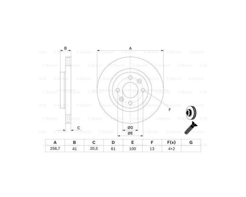 Тормозной диск Bosch 0 986 478 124 Тормозной диск Bosch 0 986 478 124
