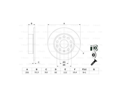 Гальмівний диск Bosch 0 986 479 099 Гальмівний диск Bosch 0 986 479 099