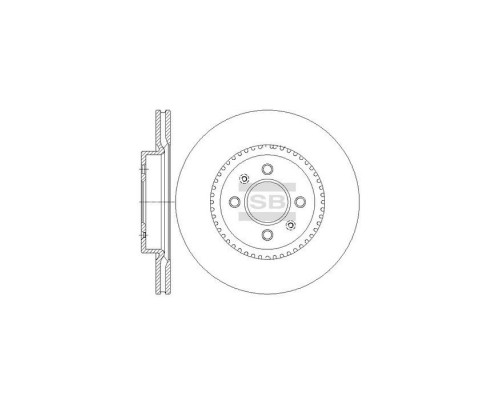 Тормозной диск HI-Q SD2043 Тормозной диск HI-Q SD2043