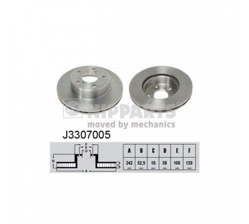 Гальмівний диск Nipparts J3307005 Гальмівний диск Nipparts J3307005