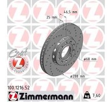 Тормозной диск ZIMMERMANN 100.1216.52