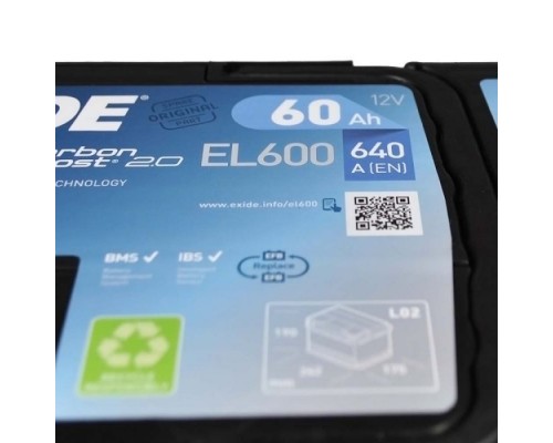 Аккумулятор автомобильный EXIDE START-STOP EFB 60A (EL600) Аккумулятор автомобильный EXIDE START-STOP EFB 60A (EL600)