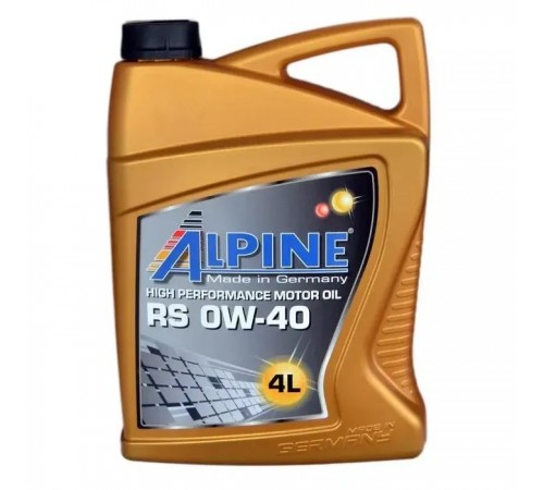 Моторное масло Alpine 0W-40 RS 4л (0225-4) Моторное масло Alpine 0W-40 RS 4л (0225-4)